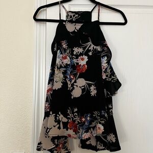 Floral Black long sleeve Top